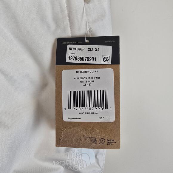 The North Face Girls Size XS/6 Freedom Insulated Snow Pants White Dune Snowboard - Picture 2 of 5